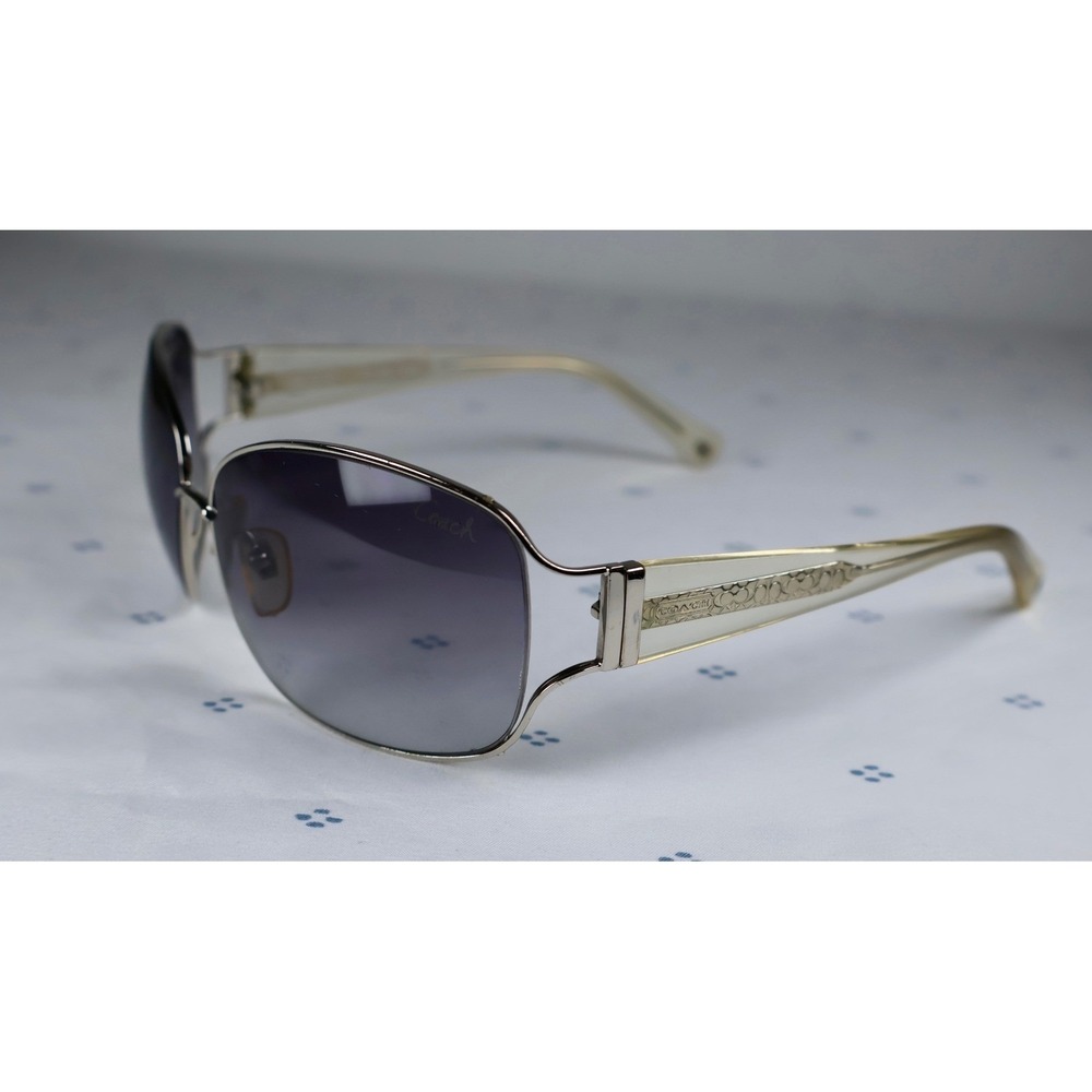 Coach ALYSSA S565 Crystal Sunglasses Designer Silver Frames Eyewear Women's Y2K - Picture 7 of 13